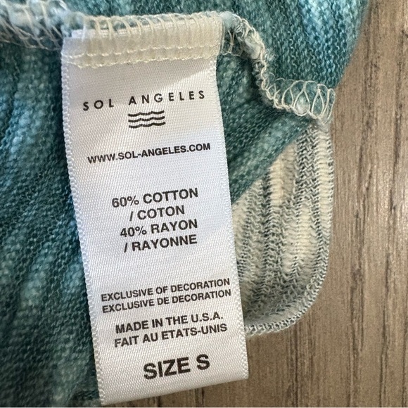 Anthropologie Sol Angeles Sz S Textured Sleeveless Dress Aqua Green Boho Coastal - Picture 9 of 9